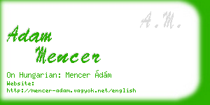 adam mencer business card