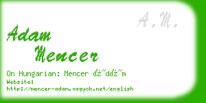 adam mencer business card